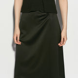 Draped silky skirt