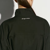 Funnel neck belted blouse black