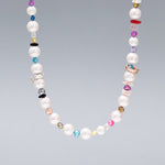 Rainbow pearl funky chunky necklace - fasfas