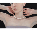 4mm texture white pearl necklace - fasfas