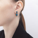Radiant opal earrigns noir(clip-on earrings) - fasfas