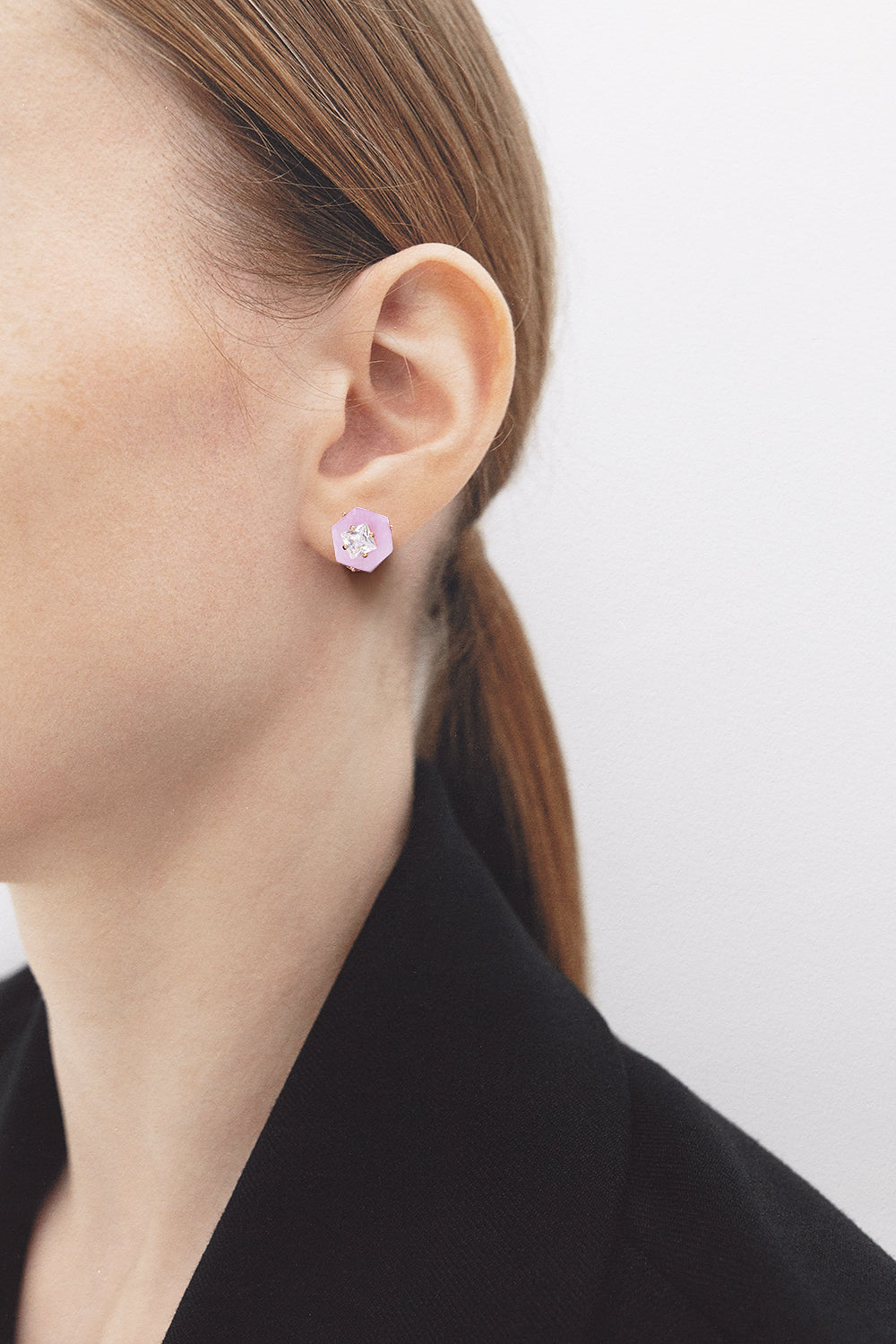 Kunzite core poise earrings(clip-on earrings) - fasfas