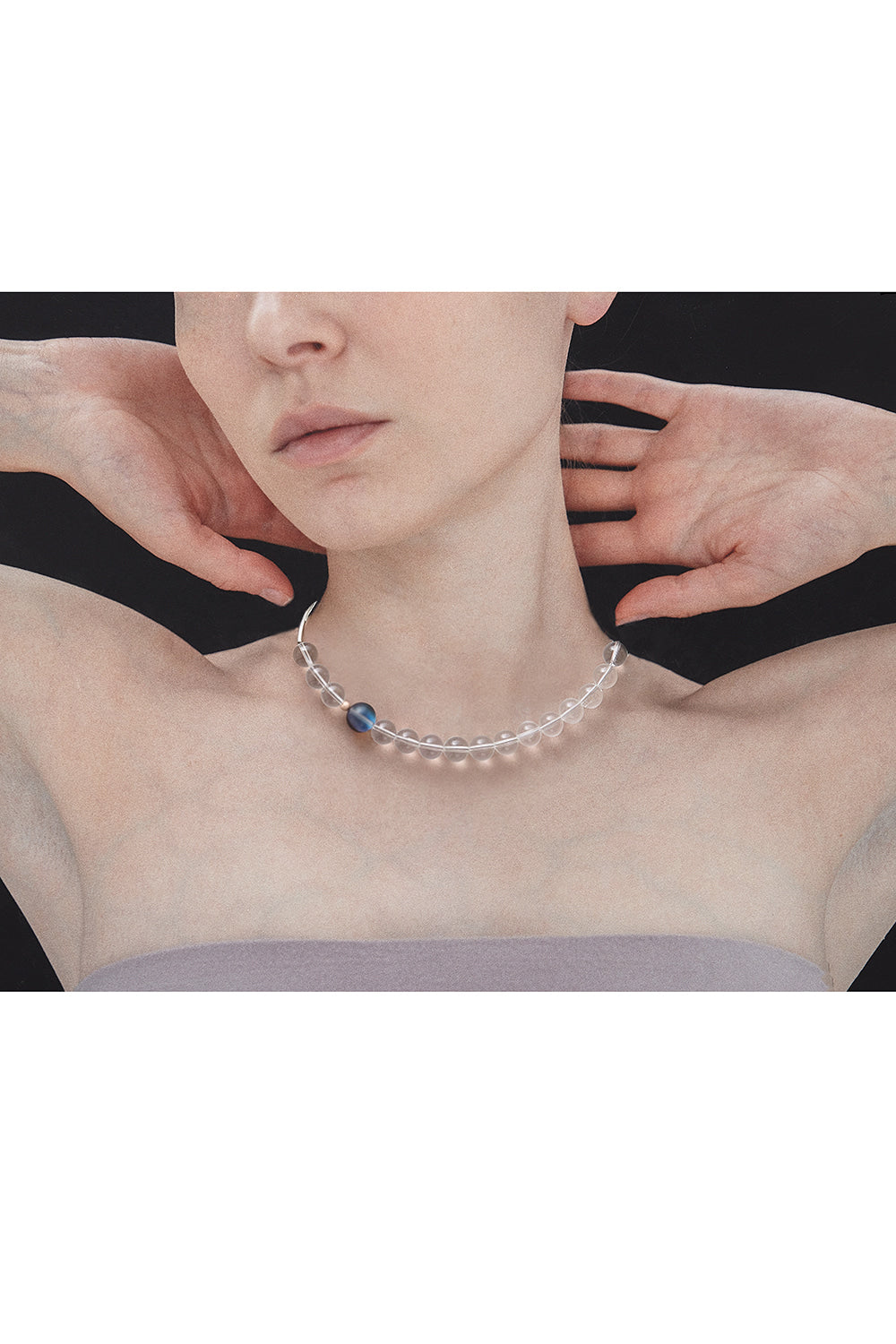 Crystal quaztz necklace (10mm) - fasfas