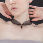 Onyx silk choker necklace (3cm) - fasfas