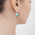 Amazonite oval hoop earrings - fasfas