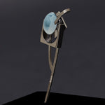 Matte navy theoria brooch noir - fasfas