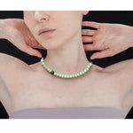 8mm green cats eyes necklace - fasfas