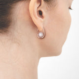 Peachmoonstone oval hoop earrings - fasfas