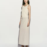 Belted midi skirt dove gray