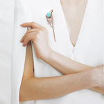 Amazonite theoria brooch rosegold - fasfas