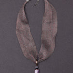 Amethyst mesh choker necklace - fasfas