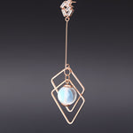 Moonstone honey comb earrings(clip-on earrings) - fasfas