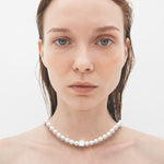 8mm texture white pearl necklace - fasfas
