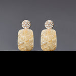 15mm beige druzy cubic earrings(clip-on-option) - fasfas