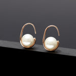 White pearl oval hoop earrings - fasfas