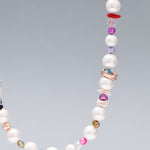 Rainbow pearl funky chunky necklace - fasfas