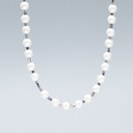 Somewhere between grey and white pearl necklace (8mm) [unisex] - fasfas