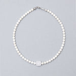6mm texture white pearl necklace - fasfas