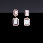 Radiant opal earrigns peach cream(clip-on earrings) - fasfas
