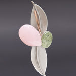 Chic leaf brooch pink - fasfas