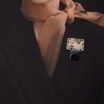 Druzy agate modernity brooch beige - fasfas