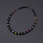 Rainbow matte onyx necklace (10mm) - fasfas