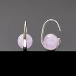 Lavender amethyst oval hoop earrings - fasfas