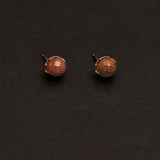 8mm sandstone earrings(clip-on-option) - fasfas