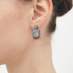 15mm grey druzy agate earrings(clip-on-option) - fasfas