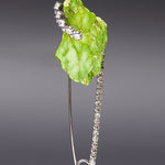 Green howlite safety pin brooch - fasfas