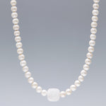6mm texture white pearl necklace - fasfas