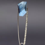 Blue crystal safety pin brooch - fasfas