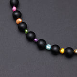 Rainbow matte onyx necklace (10mm) - fasfas