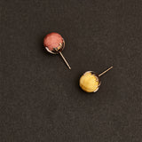 8mm mookaite earrings(clip-on-option) - fasfas