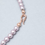 Lilac pastel purple pearl necklace (8mm) - fasfas