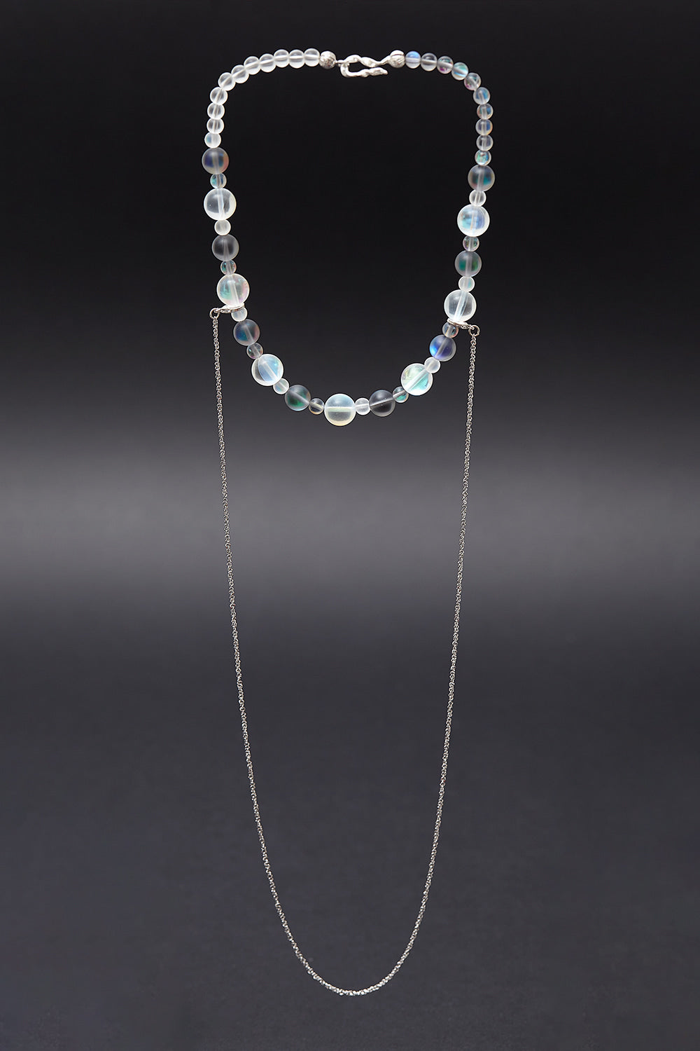 Two-way synthetic moonstone necklace - fasfas