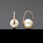 White pearl oval hoop earrings - fasfas