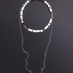 Mother of pearl mem necklace - chain layered - fasfas