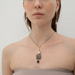 Petrified wood dramatique earrings - fasfas