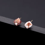 8mm cube mookaite core poise earrings(clip-on earrings) - fasfas