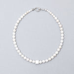 8mm texture white pearl necklace - fasfas