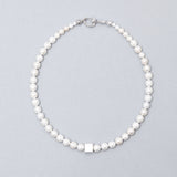 8mm texture white pearl necklace - fasfas