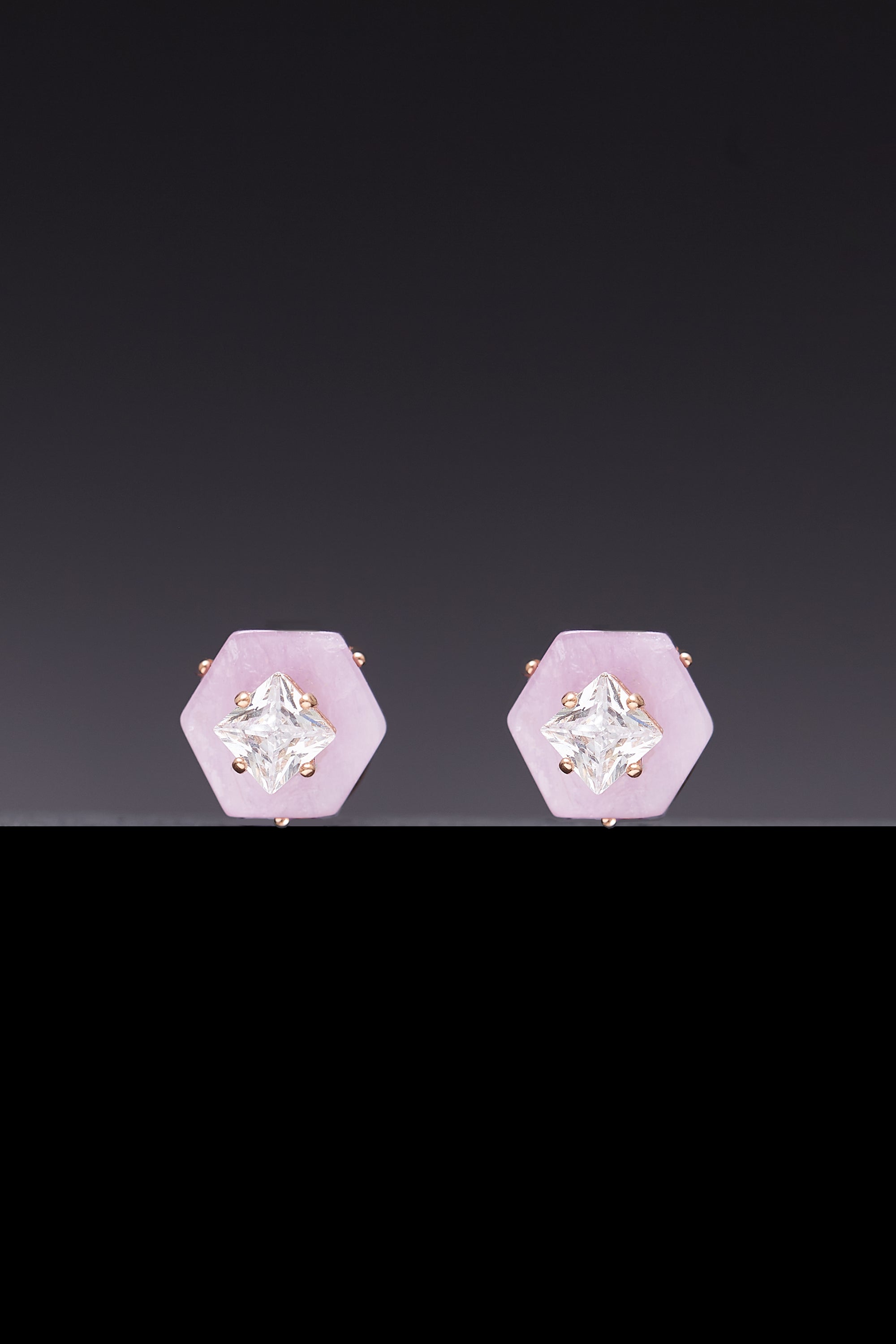 Kunzite core poise earrings(clip-on earrings) - fasfas
