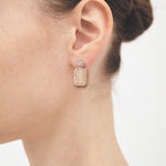 15mm beige druzy cubic earrings(clip-on-option) - fasfas