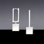 Mother of pearl sqaure hoop earrings - fasfas