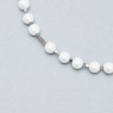 Somewhere between grey and white pearl necklace (8mm) [unisex] - fasfas