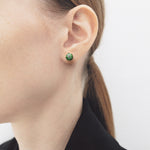 8mm rubyzoisite core earrings(clip-on-option) - fasfas