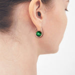 Green tiger eyes oval hoop earrings - fasfas