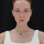 8mm cherry tigereyes core earrings(clip-on-option) - fasfas