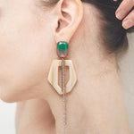 Geometric funky earrings yellow(clip-on earrings) - fasfas